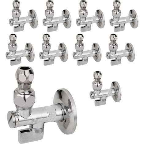 Rubinetto filtro sottolavabo mutlipack ottone cromato lucido a sfera leva a snodo 1/2x3/8x10 mm (quantita) pezzi 10 - confezione 1