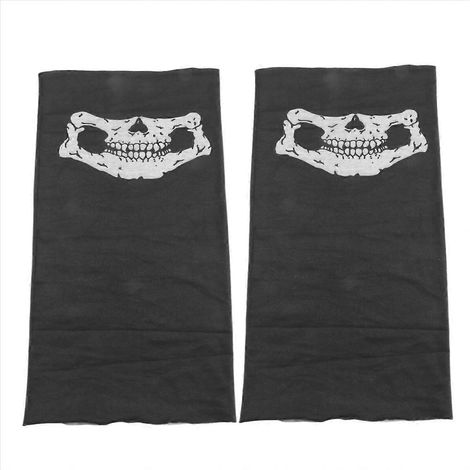 Lot de 2 masques de ski/vélo demi-visage, écharpe fantôme, cache-cou (1/5)
