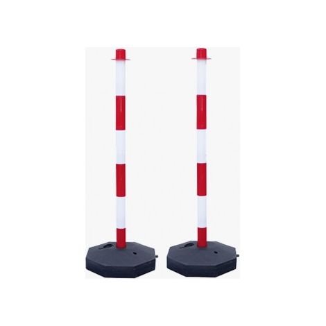 Barrière sécurité RS PRO Rouge, blanc en PVC Haut. Fiche audio 850 mm Haut. 850mm ( Prix pour 1 )