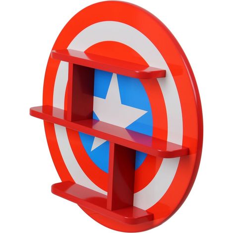 Libreria Mensola Sagomata Capitan America Avengers in legno (1/5)