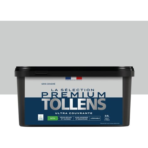 Tollens - Peinture intérieure couleurs - La Sélection Premium Satin - Ultra Couvrante - Gris Cendré 2,5 L - 30m²