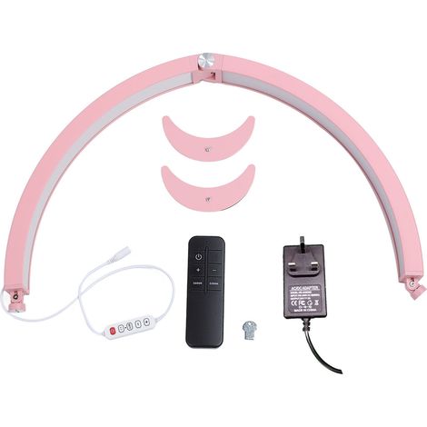 Lampe de bureau demi-lune 70 cm (27,5 pouces) - 3200K/5600K - 40W - 320 LED - 2000 lm - avec télécommande - Idéale pour nail art et tatouage - Prise UK (1/5)
