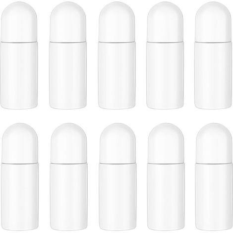 10 flacons rouleaux vides 50ml en plastique rechargeables pour huiles essentielles, parfums et cosmétiques - lot de 10 bouteilles déodorant (1/5)