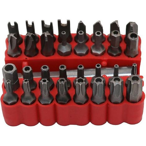 33-teiliges Schraubendreher-Bit-Set, 45 Bits aus Stahlmaterial, mit langer magnetischer Verbindungsstange und 6,35 mm 1/