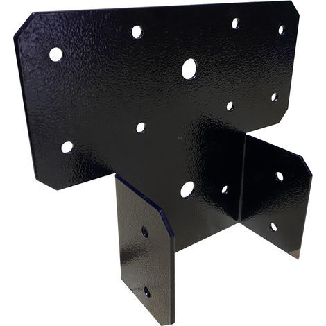 4Set(8pcs) Black T-Shaped Post to Beam Connector Roof Tie Bracket, Adjustable Cap , Steel Truss Header Hanger Support for Carports, Pavilions, Terraces (4X4) (1/5)