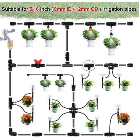 Raccords Irrigation T 10 Pièces, 8-12mm à 4-7mm, Jardin Pelouse 3 Voies (1/5)