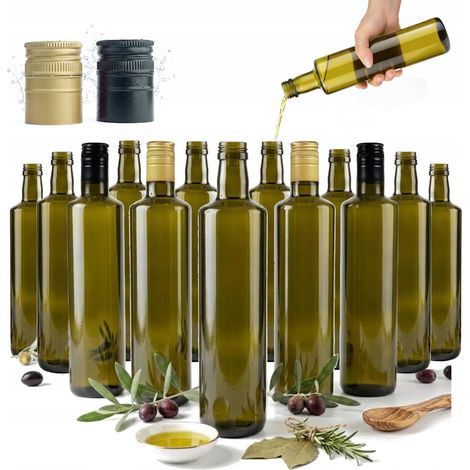 50x DORICA BOTELLA OLIVA 500ml para aceite de oliva y zumo + TAP脫N (1/5)