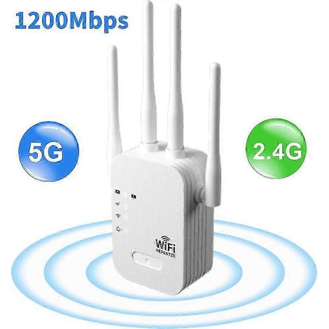Amplificateur de signal WiFi 1200 Mbps 25-26 pouces, prolongateur de réseau sans fil 802.11ac, amplificateur WiFi double bande 5 GHz/2,4 GHz, routeur WiFi longue portée, prise standard américaine (1/5)