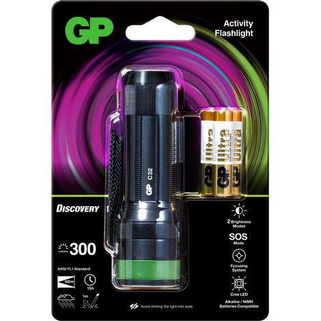 GP Discovery GPDISFLC32BK874 LED Lampe de poche à pile(s) 300 lm 15 h 120.5 g