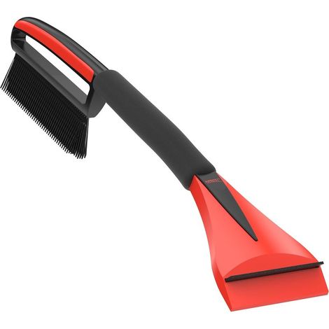 QAZQA Brosse à Neige + Grattoir à Glace 2in1 avec Poignée antidérapante de Confort Gratte-Givre et Balai Pare Brise Outil d'hiver ASE 1 - Couleur Noir-Rouge (1/5)
