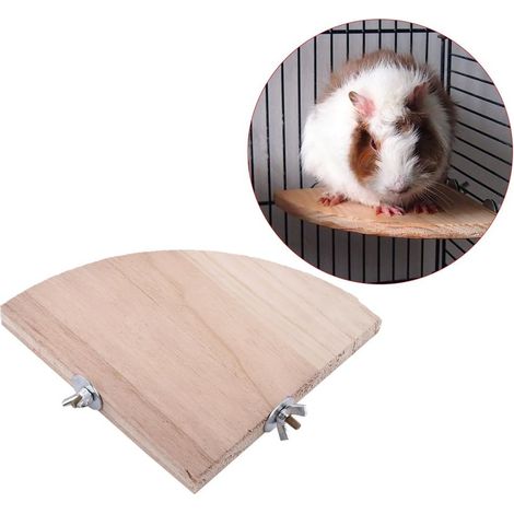 Plate-forme de support de perchoir de cage à oiseaux en bois, plate-forme d'oiseau de 13 cm, support de tremplin pour petit animal de compagnie en forme d'éventail pour perroquet hamster perruche joue (1/5)