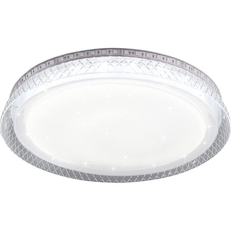 Plafonnier LED en plastique blanc avec LED 18 W avec changement de couleur Effet Starlight (1/5)