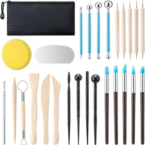 Kit de 27 herramientas para arcilla polimérica para esculpir y modelar (versátil) (1/5)