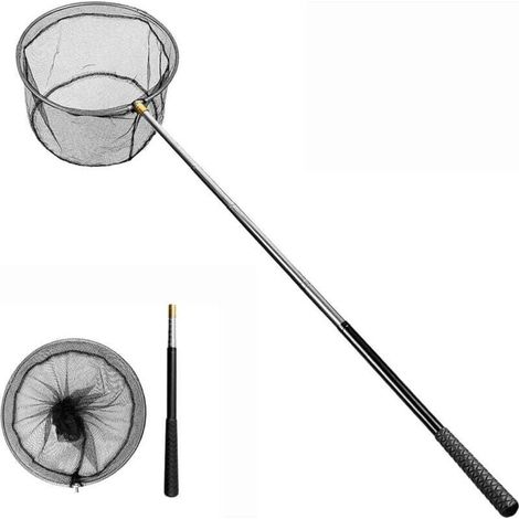 Poolskimmer mit Teleskopstiel aus Edelstahl, 150 cm Teleskop-Laubrechen, Poolnetz, geeignet zur Reinigung von Schwimmbecken, Teichen, Spas und Whirlpools.