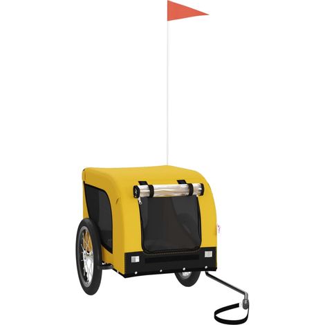 Remorque de vélo pour animaux de compagnie jaune et noir