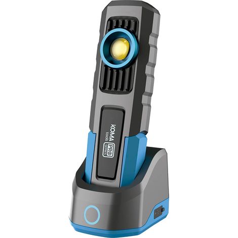 Lampe Torche Led Professionnelle De Travail Lp-5 Rechargeable 5w 600 Lm 4000 Mah + Socle De Charge, 53,5 X 36 X 186 Mm