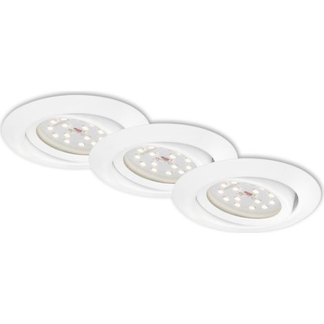 3er Set LED Einbauleuchte, Ø 8,2 cm, 3,5 W, Weiß, Briloner Leuchten