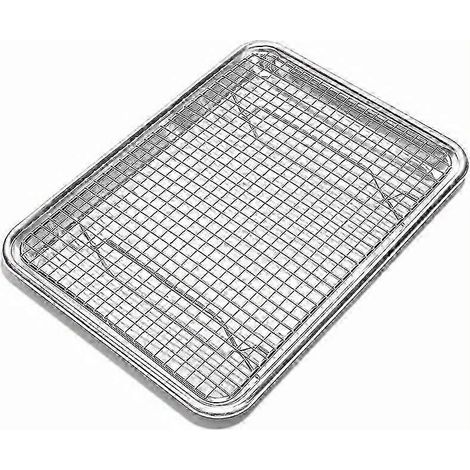 Edelstahl-Backform (32 cm) mit Kühlgitter, rostfrei und mit extra dickem Rand, ideal zum Backen und für Gebäck. Ramadan-Zubehör. (1/5)