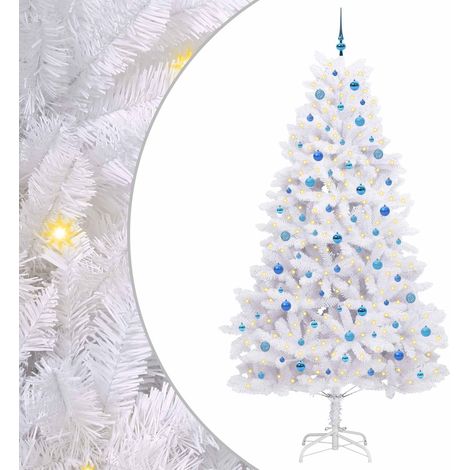 Sapin de Noël Artificiel à Branches Articulées Blanc 240 cm CFW733274 (1/5)
