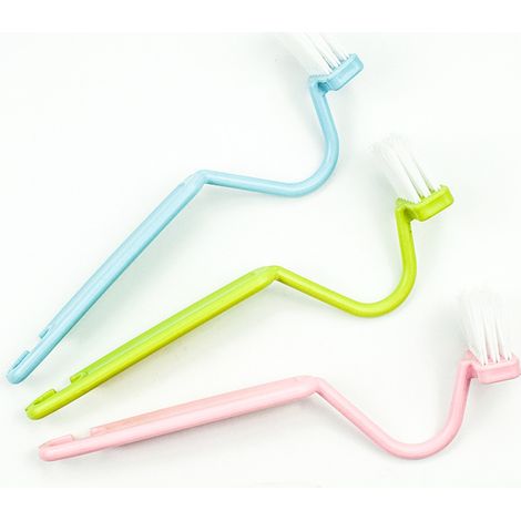 Set 3 brosses WC courbées nettoyage angles multicolore
