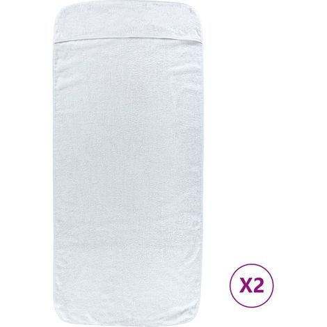 Serviettes de plage 2 pcs blanc 60x135 cm tissu 400 GSM