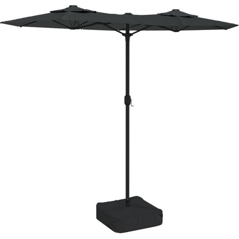 Maison Exclusive - Doppel-Sonnenschirm mit LED-Leuchten Anthrazit (1/5)