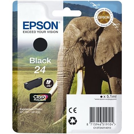 Cartouche Epson24 noire pour imprimante jet d'encre