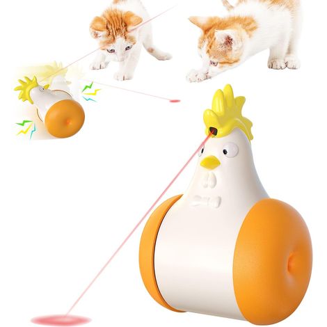 Jouet pour Chat Jouets Interactif Multifonctionnel Electrique Equilibre Laser Automatique à Gobelet Pivotant avec Infrarouge Appareil Appel (orange) (1/2)