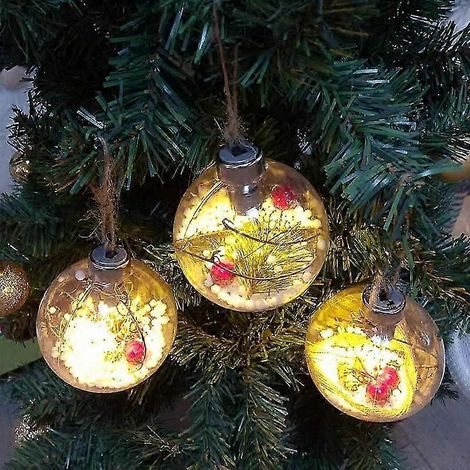 Boule décorative lumineuse LED pour sapin de Noël, pendentif de Noël, boule de Noël transparente en plastique à suspendre, décorations de Noël pour la maison (1/5)
