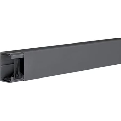 Goulotte électrique PVC 40x60mm noir 2m – Résistance IK06 – Degré de protection IP30 – Fixation murale ou plafond – Tehalit