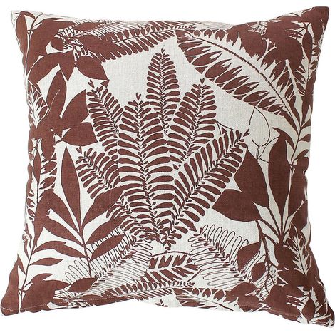 Coussin Déco Imprimé "Kasane" 40x40cm Marron (1/2)