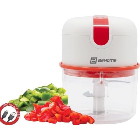 Hachoir Électrique Petit Rechargeable USB Sans Fil, Mini Robot Mixeur de Cuisine avec capacité 250 ml, hachoir Automatique pour Oignons, Ail, Viande, Légumes (1/5)