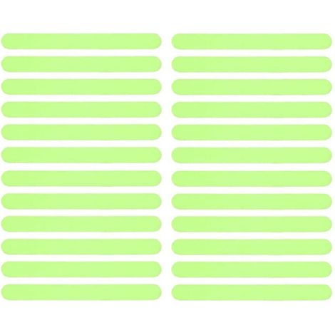 24 PCS bandes lumineuses phosphorescentes antidérapantes et imperméables pour marches d'escalier, baignoire, échelle, poignée d'escalier (2 x 20 cm) (1/5)