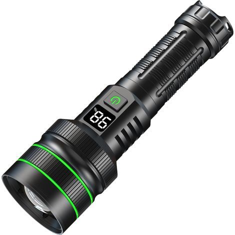 Torche extrêmement lumineuse 200 000 lumens, 3 km Extreme Wide Shot, USB rechargeable, Super grand ouverture zoomable, 6 modes de lumière, IPX67 imperméable (1/5)