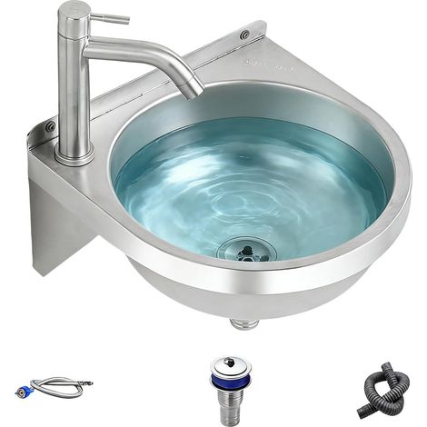 Lavabo Vasque de Salle de Bain Vasque de Lavabo Semi-Circulaire Lavabo pour Restaurant pour la salle de bain, les toilettes, l'hôtel, la cuisine, la vanité, la buanderie, le restaurant, la (1/5)