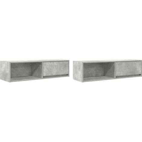 Mobili TV  Armadietto TV  Mobile Porta TV 2 pz Grigio Cemento 100x31x25,5 cm Legno Multistrato (1/5)