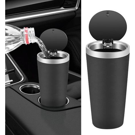 2 Stück Auto Mülleimer, Fahrzeug Mülleimer, Getränkehalter fürs Auto, Kunststoff, tragbar, auslaufsicher, Mini Staubbehälter, Auto Mülleimer für (1/5)