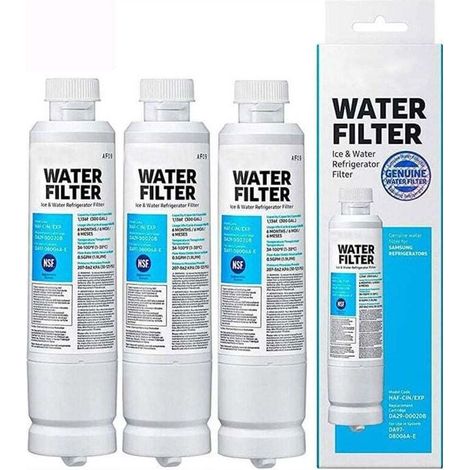 Genuine Filter for Refrigerator Water and Ice, Carbon Block Filtration for Clean, Clear Drinking Water, 6-Month Life,HAF-CIN/EXP,DA97-17376B,DA97-08006C,3 Pack (1/3)