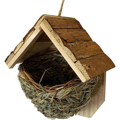 Woven House Martin Bird Nester with Roof