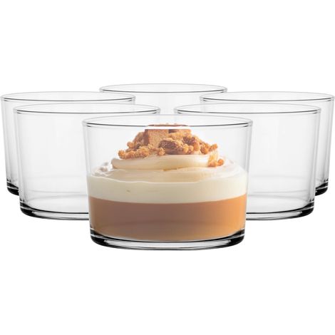 Lot De 6 Coupes À Glace En Verre Transparent Coupes À Dessert Lavables Au Lave-Vaisselle 170 ml (1/5)