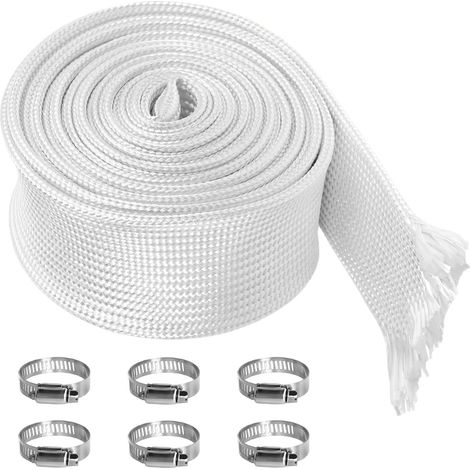 Tuyau D'échappement Isolé 25mm, pour Générateur 300cm avec 6 Clips pour Groupe Électrogène Chauffage Stationnement
