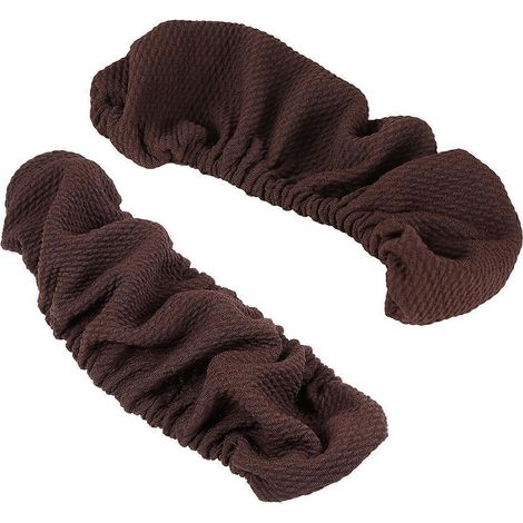 Lot de 2 housses de protection épaisses pour accoudoirs de chaise de bureau avec élastique (couleur café)-22.00X4.00X1.00CM-Coffee