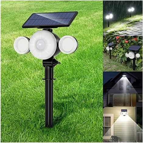 Lampe Solaire Extérieur Jardin Ultra Puissante 88LED avec Détecteur de Mouvement Etanche IP65, Eclairage Spot Solaire Exterieur Sans Fil 360° Reglable Lumière Solaire Sécurité pour Chemin (No (1/5)