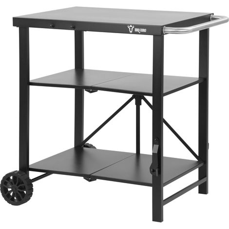 BBQ-Toro Grillwagen klappbar 60 x 80 x 82 cm, Schwarz, Servierwagen, Tischwagen, Grilltisch (1/5)