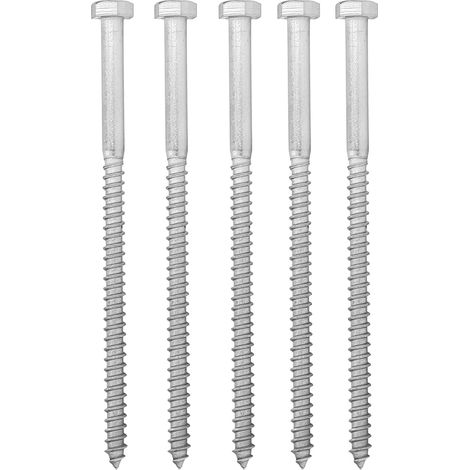25 vis autoforeuses hexagonales bois DIN571 inox A2-70 filetage à mi-bois M8x150MM pour charpente (1/5)