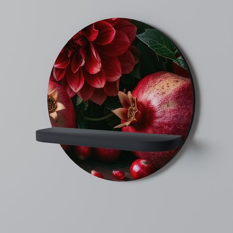 DAHLIAS AND POMEGRANATES Rundes Regal Schwarz (1/5)