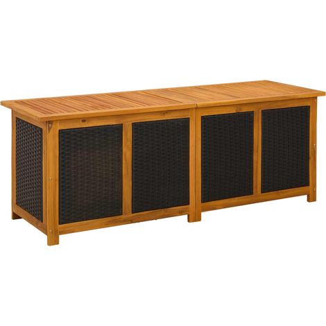 Gartenbox 243 L Massivholz Akazie 150 x 50 x 56 cm Schwarz vidaXL (1/5)