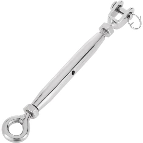 Tendeur de câble en acier inoxydable 304 A2 – Modèle fourche à anneau fileté 10 mm – Longueur ajustable 22 à 34 cm – Bematik (1/5)