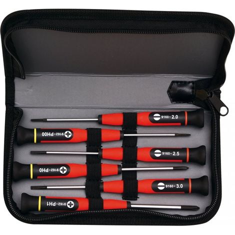 Jeu de 6 tournevis micro pour vis fente et phillips® - MOB (1/2)
