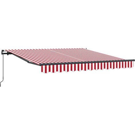Maison Exclusive - Tenda retrattile Rosso e Bianco 300 x 250 cm (1/4)
